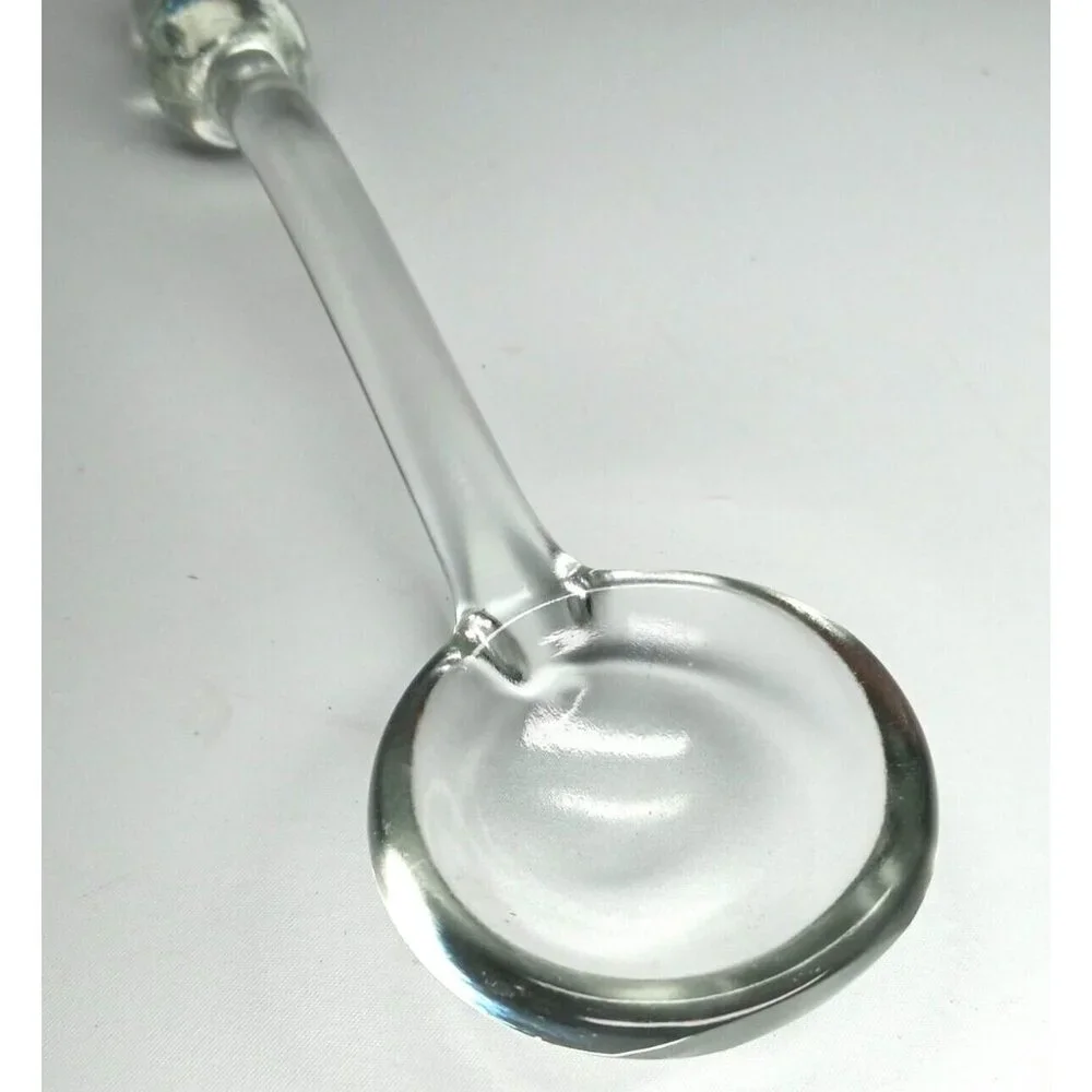 Imperial Glass Clear Candlewick Spoon 2 Bead Condiment Mayonnaise Ladle